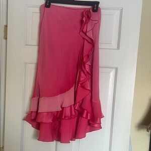 JCPenney Asymmetrical Pink Ruffle Skirt